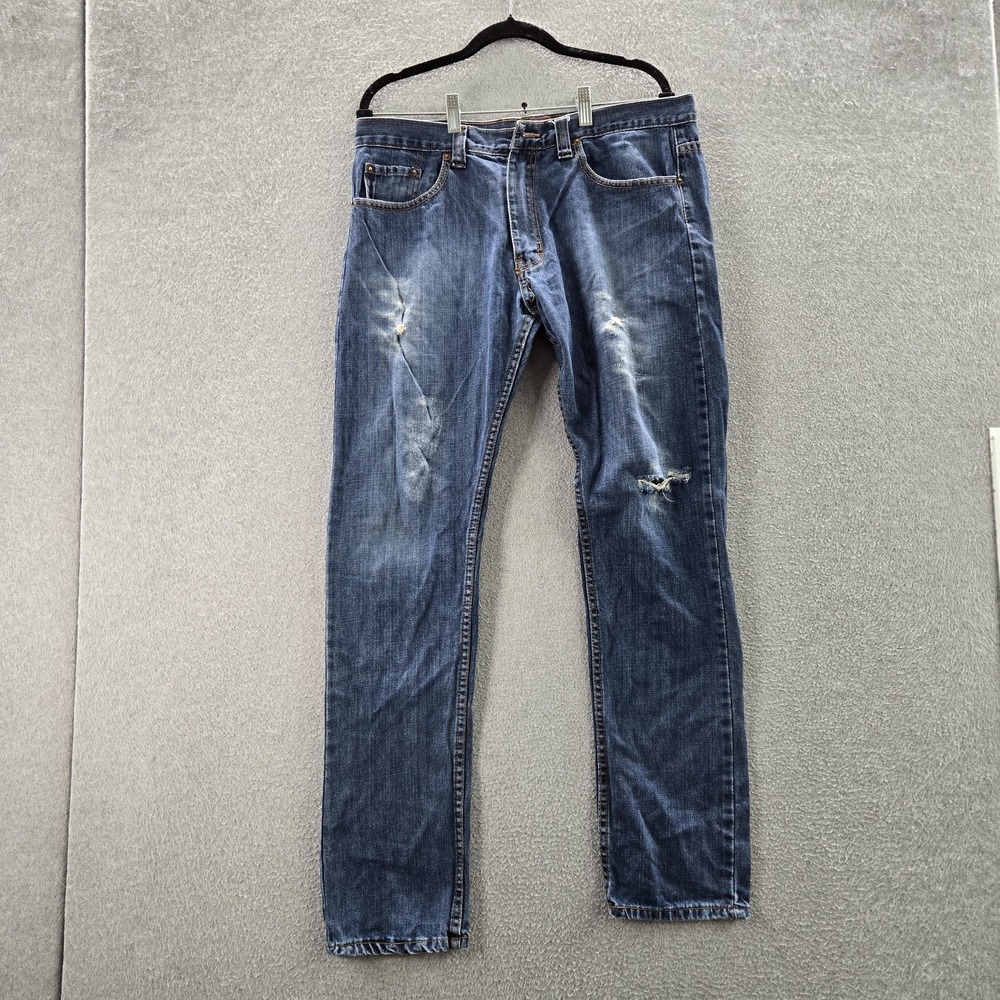 Levi's 511 Men Jeans 34X32 Blue Denim Skinny 31" Inseam Logo READ